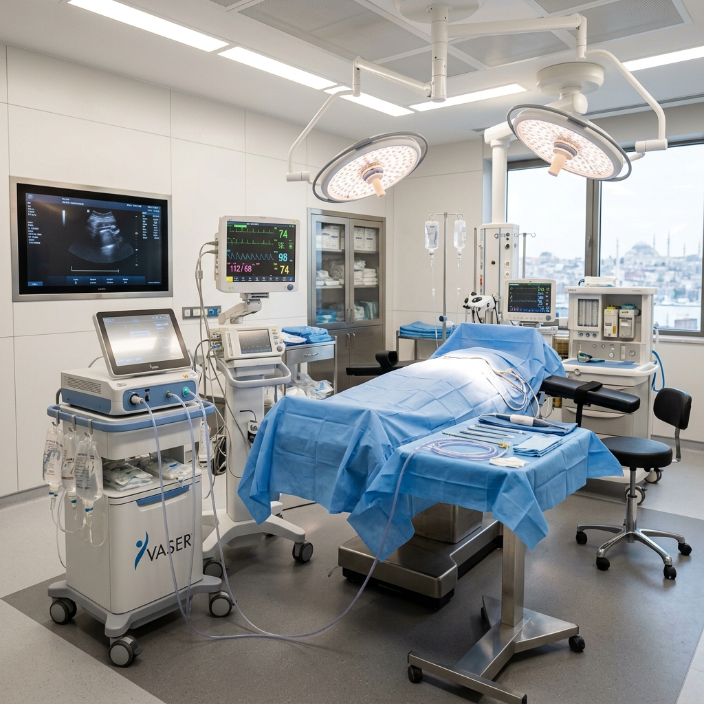 Plastic surgeon explaining liposuction procedure to patient