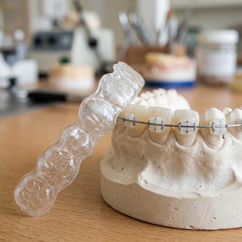 Comparison of ceramic aesthetic braces and clear aligner trays